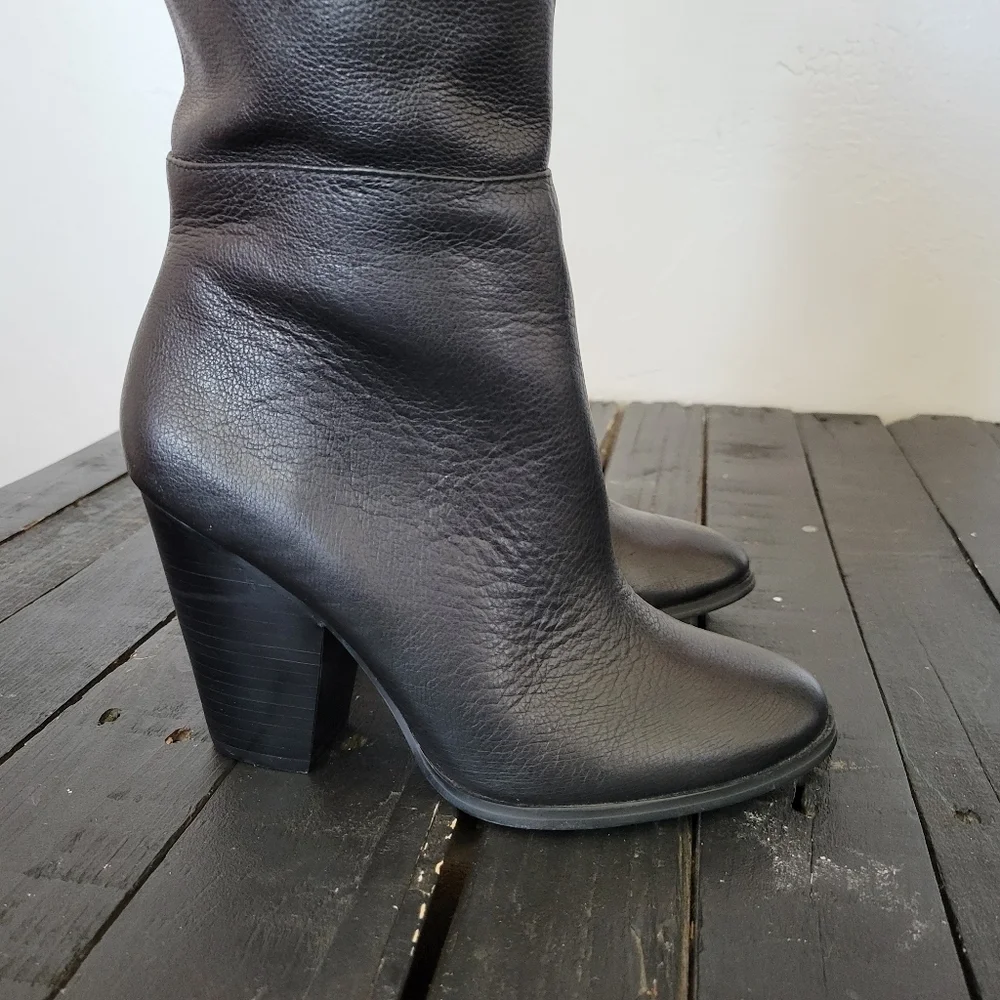 STEVEN NWOT Black Thigh High Boots Women's 5 Over the Knee Heeled Heels Sexy OTK